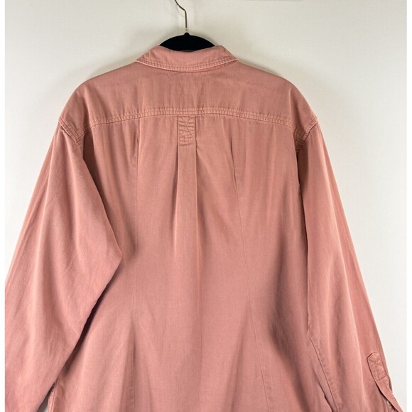 VINTAGE Imus Mens Button Up Shirt Red Denim Long Sleeve Cabincore Work Large - Picture 8 of 9